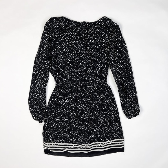 Long Sleeve dots DRESS with leather belt Max Studio Chiffon Cinch Waist Pullover - Picture 3 of 12
